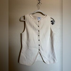 Song of Style Ivory Button-Down Sleeveless Top Size Large